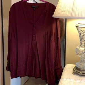 Long sleeve plum colored blouse